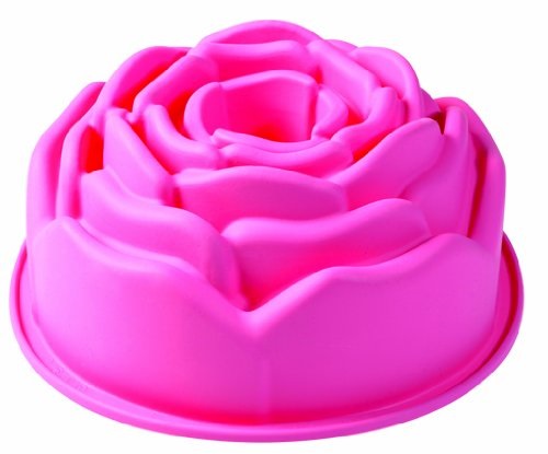 Pavonidea FRT137ROS.2 Tortiera Rosa Bocciolo in Silicone, Dimensioni da 215x95 mm