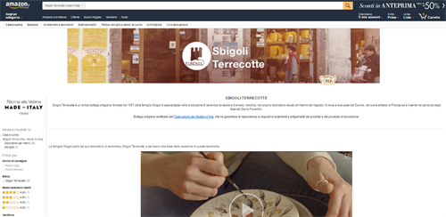 Made in Italy - pagina della bottega Sbigoli Terrecotte