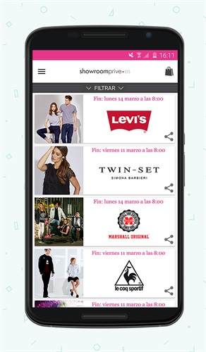 La app mobile di Showroomprive.com