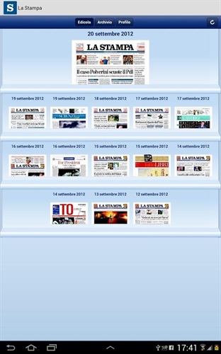 Schermata app La Stampa