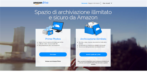 Amazon Drive: Archiviazione Illimitata