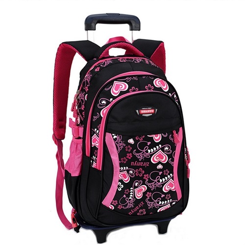 Zaino da spalla da viaggio rimovibile con carrello a mano nero