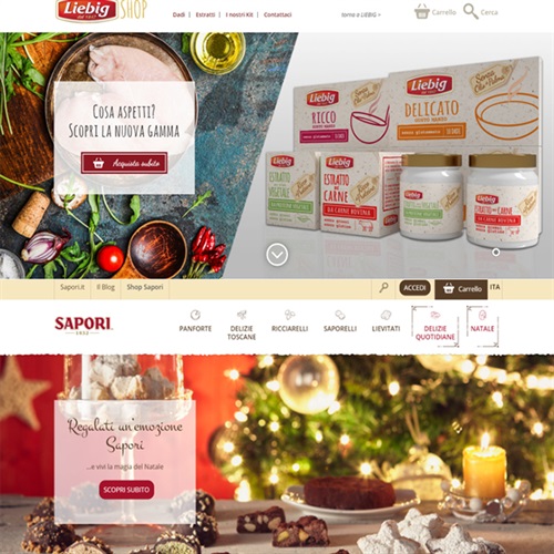 Home page degli shop Liebig e Sapori Siena