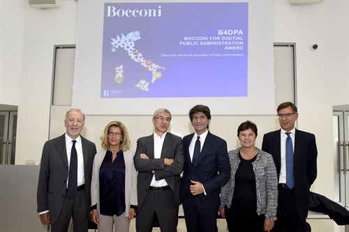 #B4DPA Gianmario Verona, Rettore dell'Università Bocconi, Diego Piacentini, Commissario 
 Straordinario per l'attuazione dell'Agenda Digitale, Roberta Cocco, Assessore alla Trasformazione digitale e ai Servizi civici Comune di Milano e Greta Nasi,