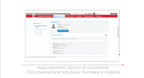 Fascicolo del Cittadino - Appuntamenti, servizi di riscossione, Documentazione tributaria, Peemessi e Mobilita`.