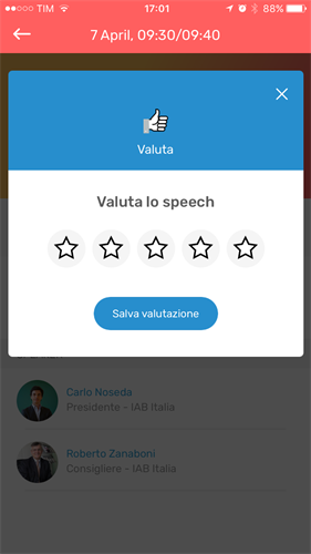 Schermata di valutazione