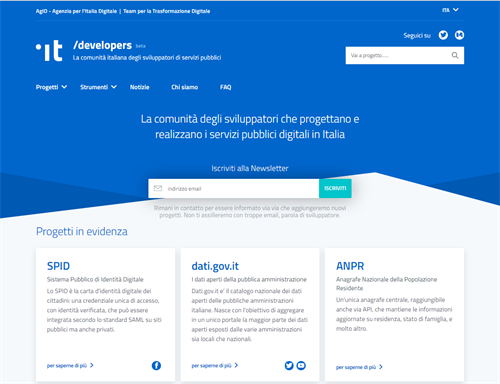 Developers Italia -Homepage