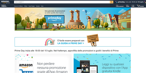 Pagina di Amazon.it dedicata al Prime Day