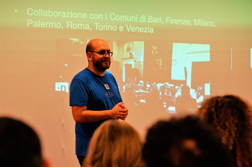 Un momento della presentazione di Gianluca Varisco, Cybersecurity - Team per la Trasformazione Digitale
