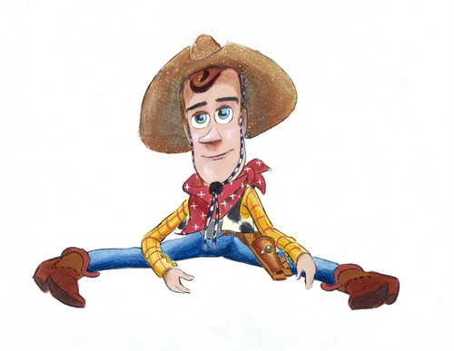 Bud Luckey,
colore di Ralph Eggleston
Woody
Toy Story, 1995
Tecnica mista su carta
©Disney/Pixar
