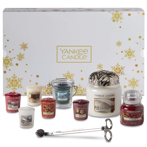 YANKEE CANDLE - Confezione regalo natalizia con candele profumate e accessori, turquoise Sky, set da 11 pezzi.