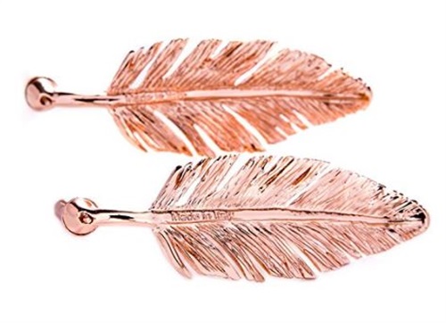 Orecchino a forma di piuma in ottone placcato oro rosa
su Amazon Made in Italy: 55,00 euro 