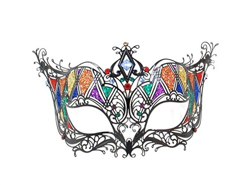 Maschera Veneziana – Arlecchino - disponibile nel negozio Handmade di Amazon.it 55,00 euro.