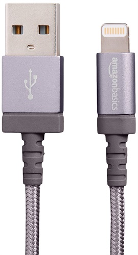 Cavo USB-Lightning con guaina in nylon intrecciato, certificato Apple da 1,8 m di AmazonBasics