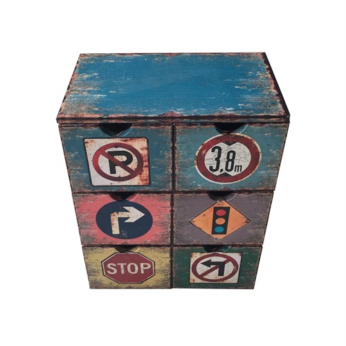 Mobili Rebecca® Portagioielli Mini Cassettiera 6 Cassetti Mdf Pvc Colorato Vintage Bagno Camera