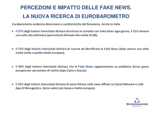 Percezioni e impatto delle fake news. La nuova  ricerca di Eurobarometro 