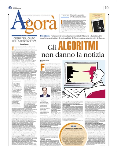 Avvenire - Gli ALGORITMI non danno la notizia