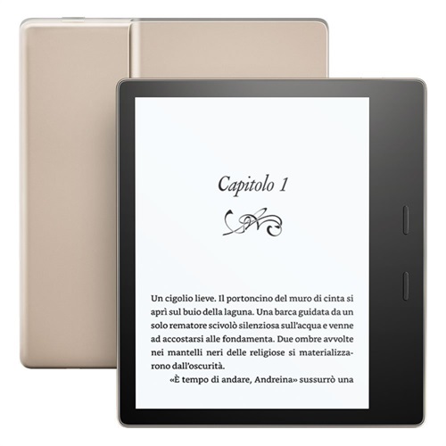 Nuovo e-reader Kindle Oasis - Edizione Gold, resistente all’acqua, Amazon.it: 279,99 euro