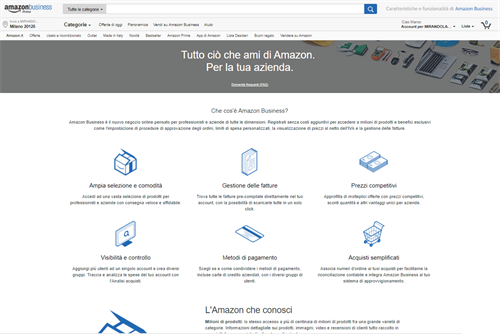 Servizi  offerti da Amaozn Business