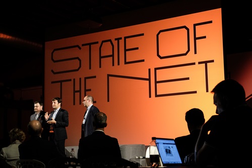 I fondatori di State of the Net: da sinistra, Paolo Valdemarin, Beniamino Pagliaro e Sergio Maistrello - Credit Daniele Braida per State of the Net 