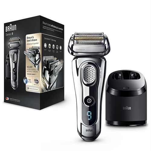 Braun Series 9 9296CC Rasoio Elettrico Barba a Lamina Wet&Dry, da Uomo, con Motore AutoSense e Sistema Clean&Charge.
