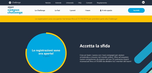 Amazon Campus Challenge, la pagina dedicata su Amazon.it