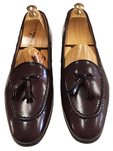 Scarpe Uomo, Mocassini con Nappine in Shell Cordovan - Garofalo Gianbattista
