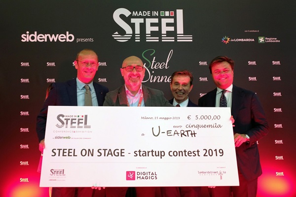 Carlo Mapelli, Professore di Siderurgia e Impianti Siderurgici Politecnico di Milano; Luca Molgora, Business Development Manager Industrial di U-Earth Biotech; Emanuele Morandi presidente di siderweb e Made in Steel e Marco Gay,  amministratore deleg