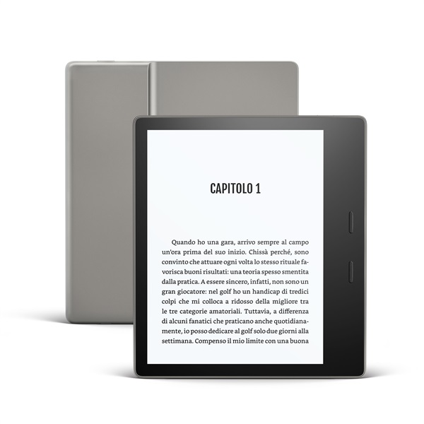 nuovo Kindle Oasis che offre il nostro miglior display Paperwhite di sempre: uno schermo da 7 pollici, la più recente tecnologia e-ink e  la possibilità di regolare la tonalità della luce