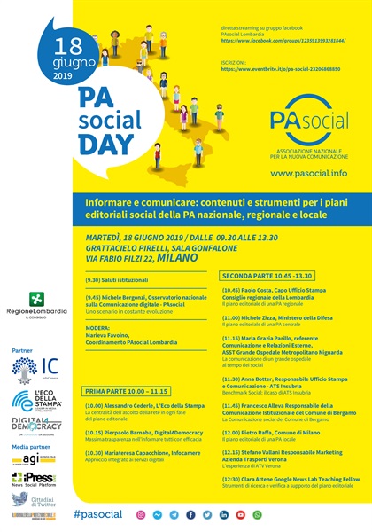 PAsocial Lombardia 2019 programma