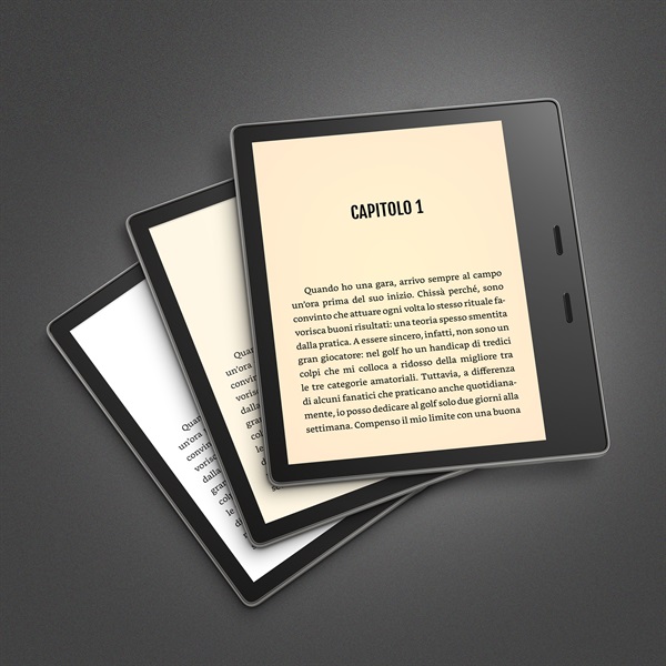 nuovo Kindle Oasis che offre il nostro miglior display Paperwhite di sempre: uno schermo da 7 pollici, la più recente tecnologia e-ink e  la possibilità di regolare la tonalità della luce