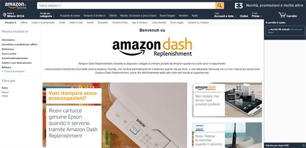 Amazon Dash Replenishment su Amazon.it