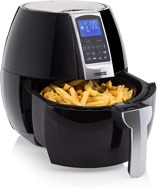 Princess Friggitrice ad Aria Calda XL 182020, 1500 W, 3.2 Litri, Plastica-BPA Free, Nero/Argento