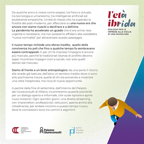 Invito - L’età Ibrida Dialoghi per le imprese alla vigilia di una nuova era, ospite Assunta Corbo
