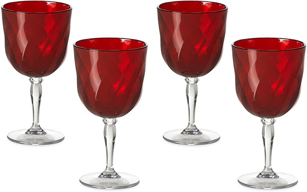 Calici in vetro rosso Made in Italy