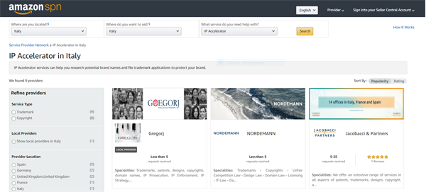 Intellectual Property Accelerator di Amazon - Italy