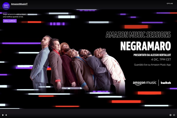 Evento live sul canale Twitch ufficiale di Amazon Music