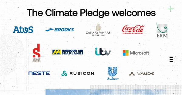 Unilever, Microsoft, Brooks, Neste, ITV e Coca Cola European Partners sono fra i tredici più recenti firmatari che aderiscono al Climate Pledge

 