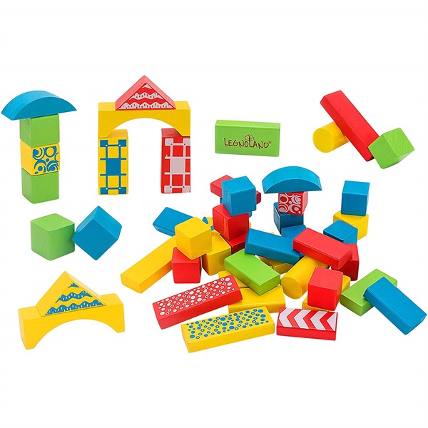Legnoland Secchiello Costruzioni Legno Colorati, 50 Pezzi, Multicolore.jpg