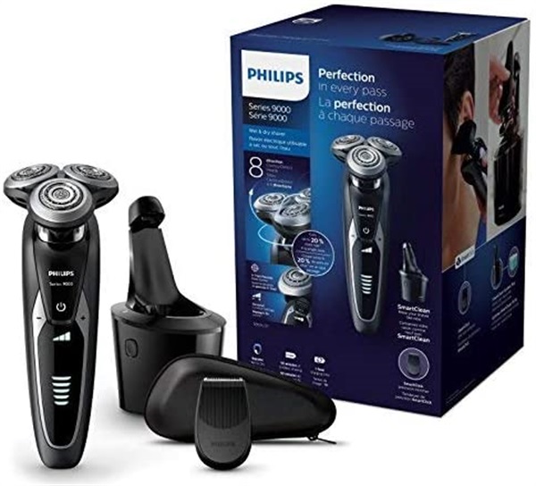 
Philips Rasoi Elettrici Serie 9000, Rasoio Elettrico Wet & Dry con Lame di Precisione V-Track e Tecnologia Contour Detect S9531/26
