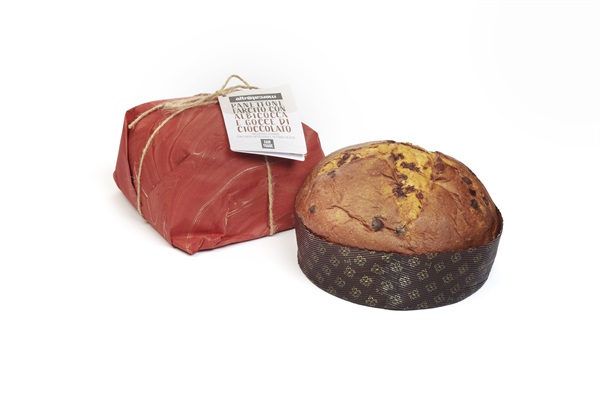 Panettone farcito con albicocca e gocce di cioccolato