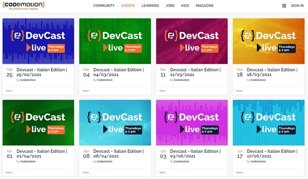 Calendario DevCast