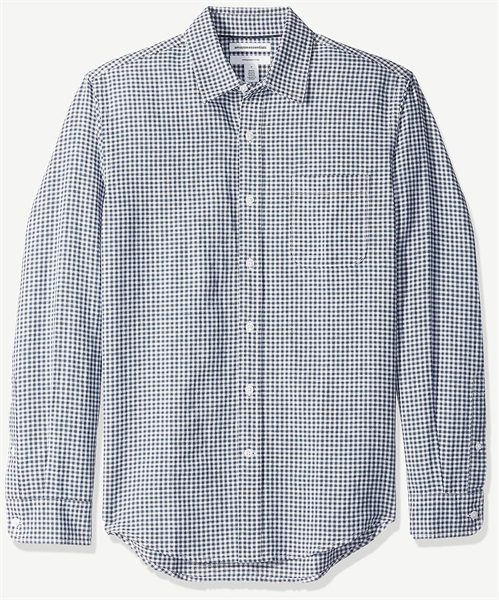 15. Camicia micro check in lino di Amazon Essentials 