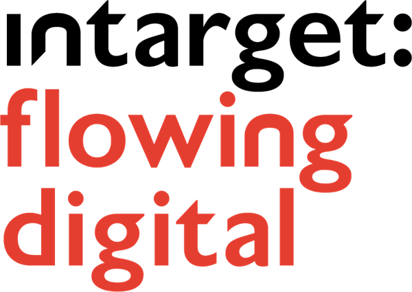 Logo intarget: flowing digital