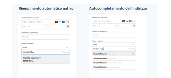 Riempimento automatico e autocompletamento