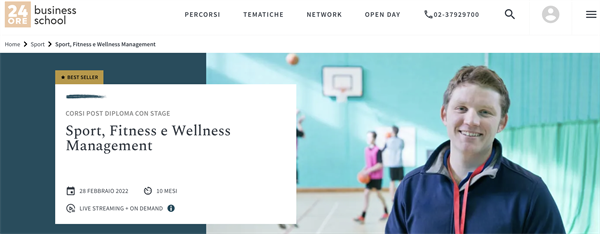 Corso Post Diploma Con Stage Sport, Fitness e Wellness Management