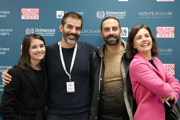 Andrea Pizzola - CMO 24ORE Business School , Erica Belluzzi  - Image Building, Silvia D’Amico - AXA Investment Managers  e Cristian Rizzuti - artista multimediale 