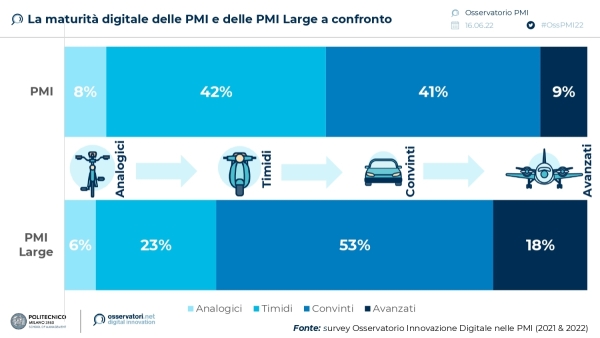 La maturità digitale delle PMI e delle PMI Large a confronto