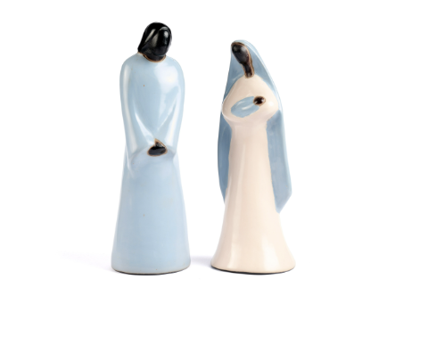 PRESEPE AZZURRINO, SET/2 FIG., CERAMICA CHULUCANA