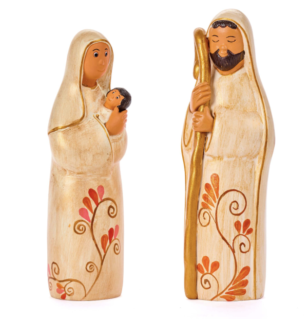 Presepe TUNICHE FLOREALI, 2 fig. ceramica